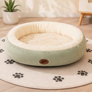 Plush Oval Washable Pet Bed